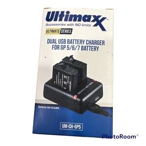 Dual USB Battery Charger for GoPro HERO7 HERO6 HERO5 Batteries (Black)